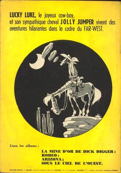 Verso de l'album Lucky Luke Tome 4 Sous le ciel de l'Ouest