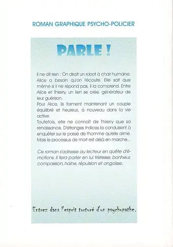 Verso de l'album Parle !