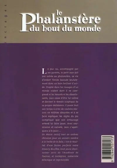 Verso de l'album Le Phalanstère du bout du monde