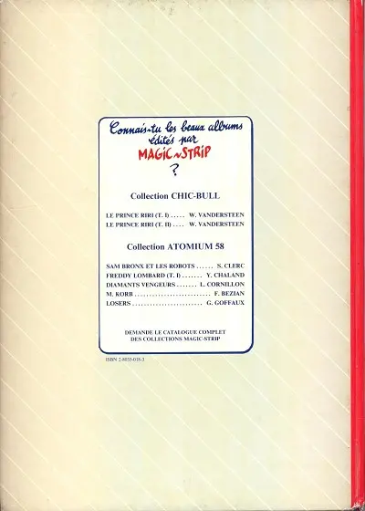 Verso de l'album Le Prince Riri Tome 3
