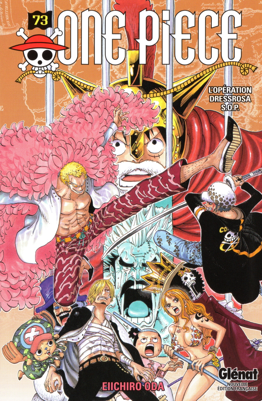 Couverture de l'album One Piece Tome 73 L'opération Dressrosa S.0.P.