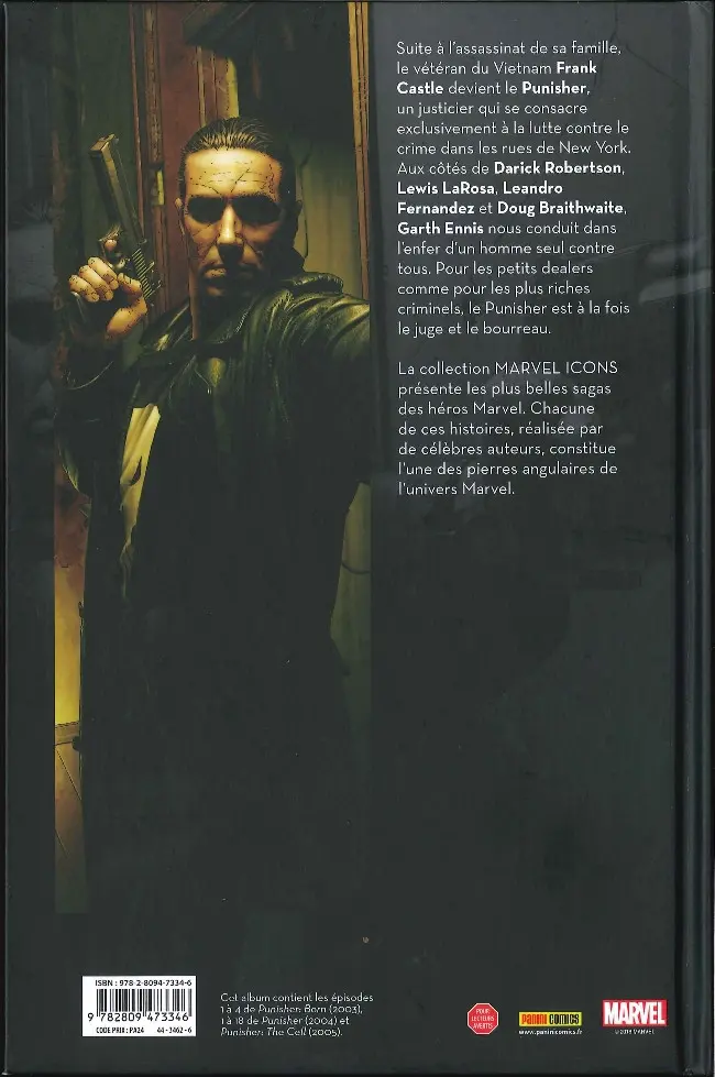 Verso de l'album Punisher Max Tome 1