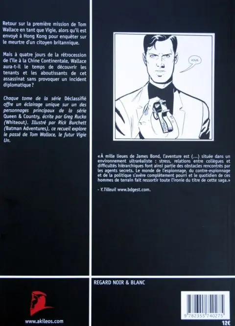 Verso de l'album Queen & Country : Déclassifié Tome 2