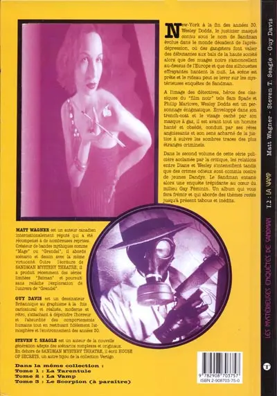 Verso de l'album Les Mystérieuses Enquêtes de Sandman Tome 2 La Vamp