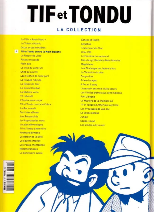 Verso de l'album Tif et Tondu La collection Tome 4 Tif et Tondu contre la Main blanche