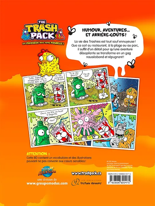 Verso de l'album The Trash Pack 1 Brises d'ordures