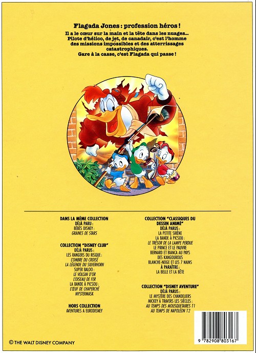 Verso de l'album Walt Disney Flagada Jones - Profession : Héros !