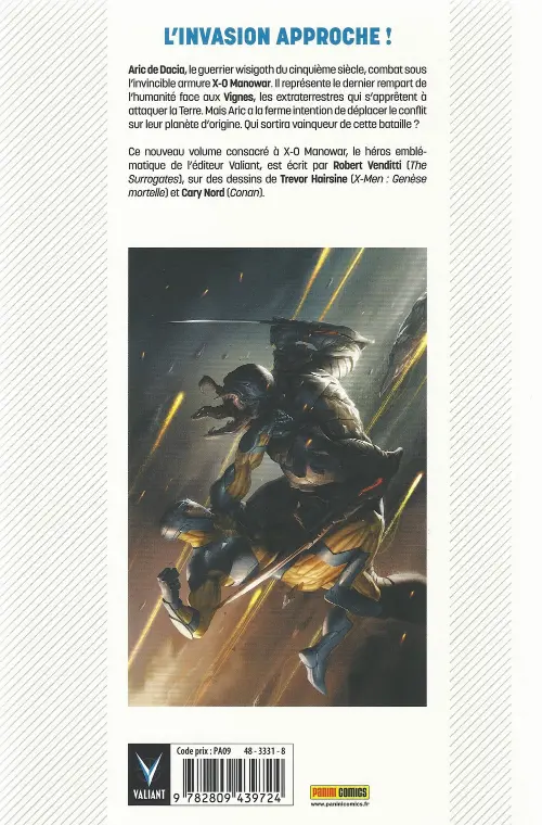 Verso de l'album X-O Manowar Vol. 3 Planète Mort