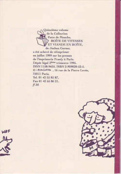 Verso de l'album Boîte de vitesses et viande en boîte