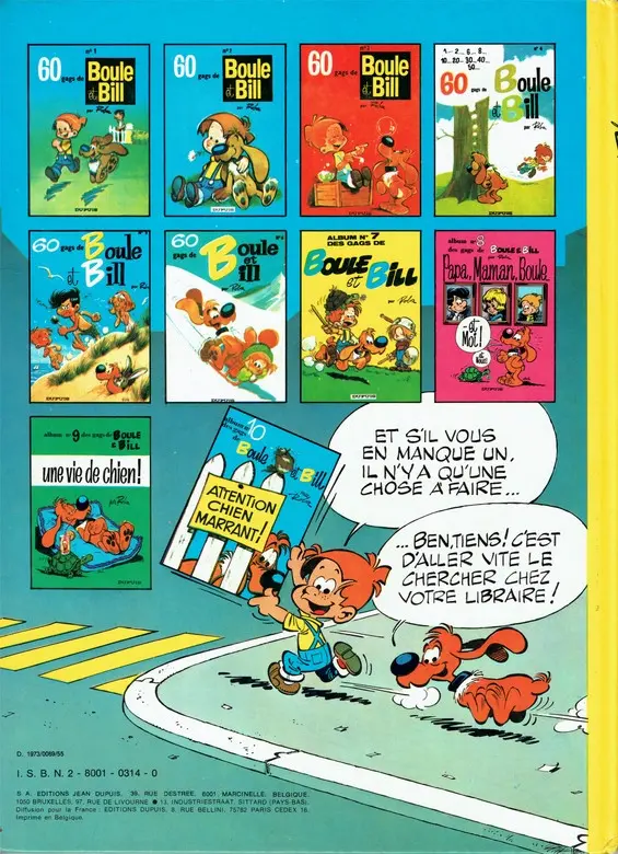 Verso de l'album Boule & Bill Tome 9 Une vie de chien !