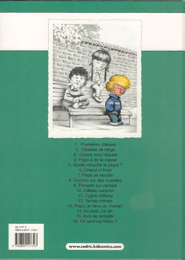 Verso de l'album Cédric Tome 3 Classe tous risques