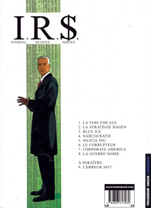 Verso de l'album I.R.$. Tome 1 La voie fiscale