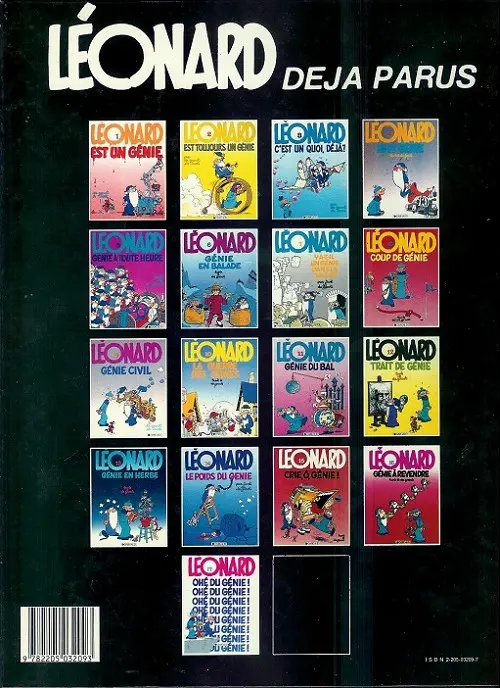 Verso de l'album Léonard Tome 2 Léonard est toujours un génie