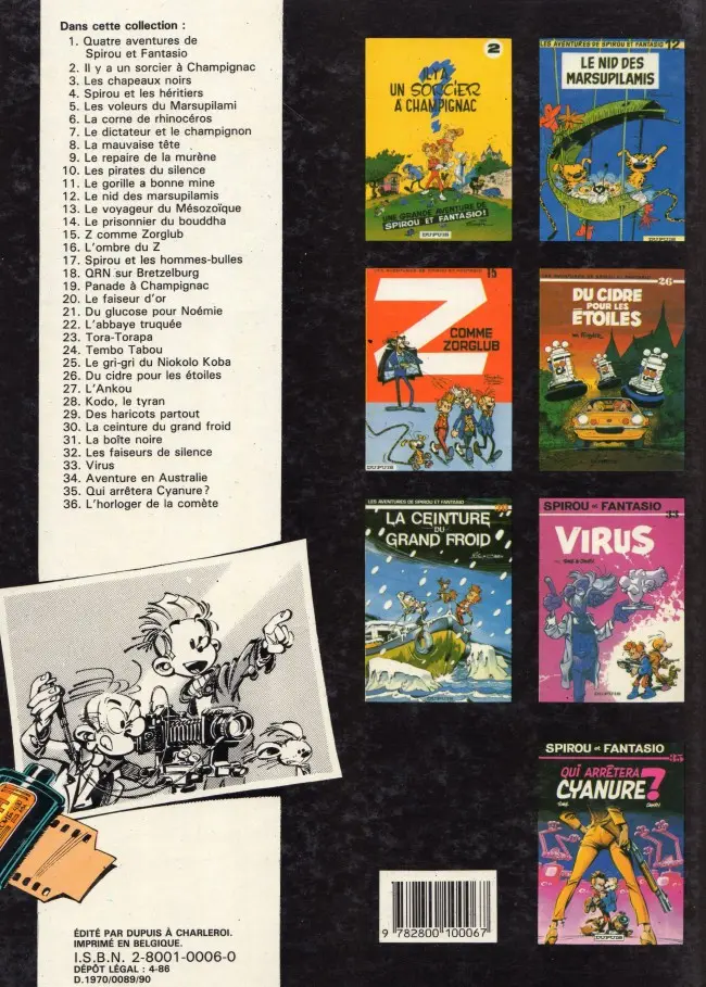 Verso de l'album Spirou et Fantasio Tome 4 Spirou et les héritiers