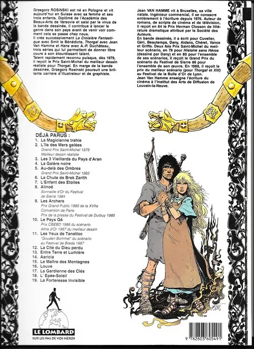 Verso de l'album Thorgal Tome 10 Le pays Qâ