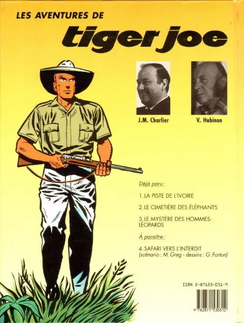 Verso de l'album Tiger Joe Tome 3 Le mystère des hommes-léopards