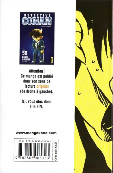 Verso de l'album Détective Conan Tome 59
