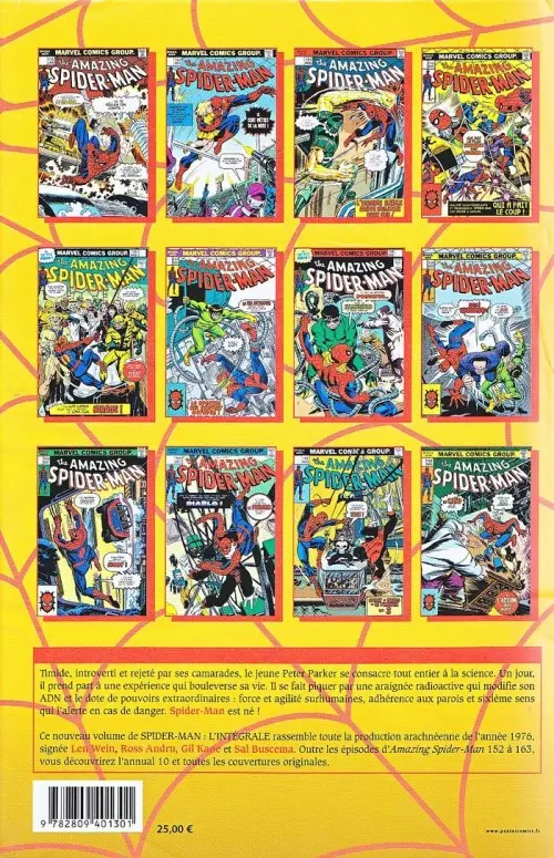 Verso de l'album Spider-Man - L'Intégrale Tome 14 1976