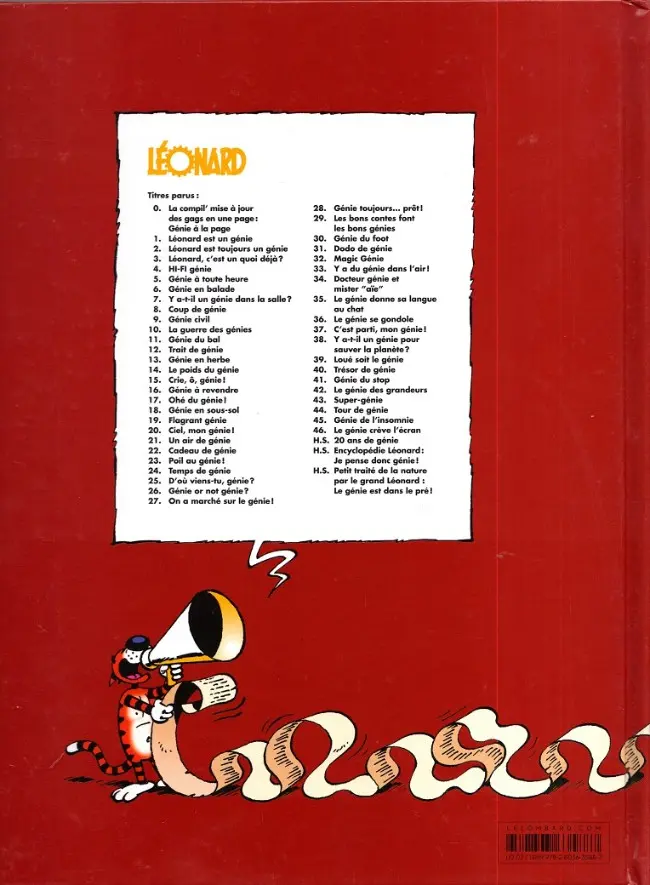 Verso de l'album Léonard Tome 46 Le génie crève l'écran
