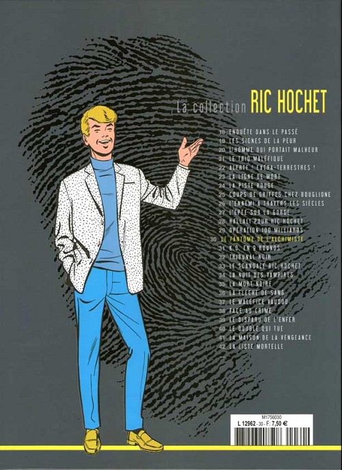 Verso de l'album Ric Hochet La collection Tome 30 Le fantôme de l'alchimiste