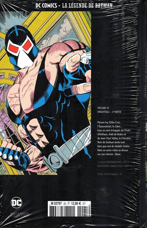 Verso de l'album DC Comics - La Légende de Batman Volume 25 Knightfall - 2e partie