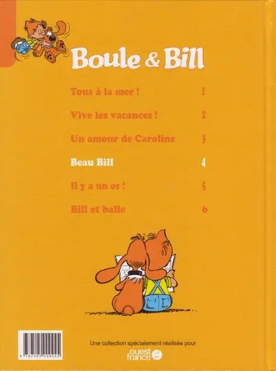 Verso de l'album Boule & Bill Tome 4 Beau Bill