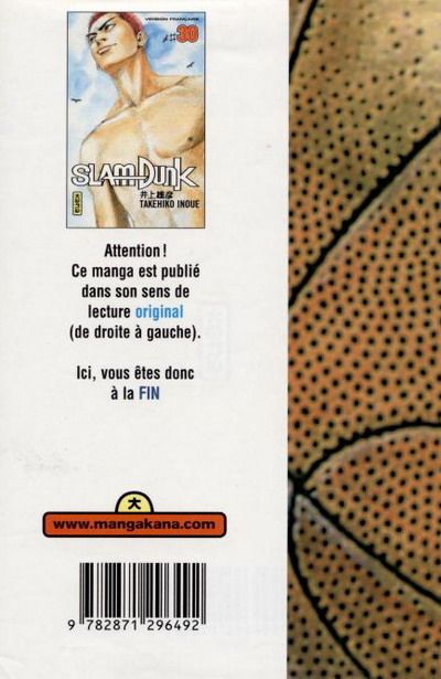 Verso de l'album Slam Dunk #30