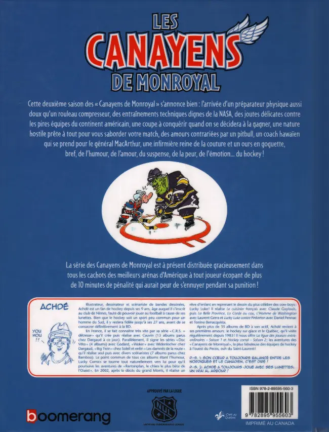 Verso de l'album Les Canayens de Monroyal - Les Hockeyeurs Tome 2 Hockey corral