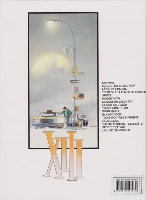 Verso de l'album XIII Tome 13 The XIII mystery - L'enquête