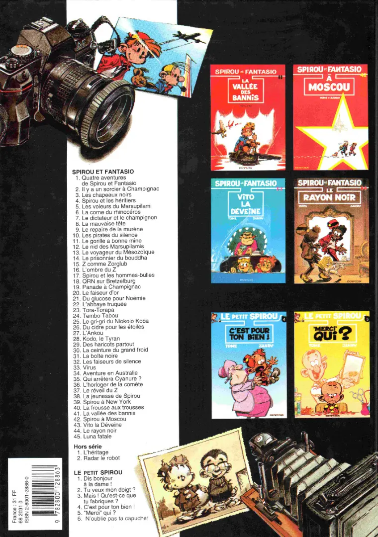 Verso de l'album Spirou et Fantasio Tome 34 Aventure en Australie