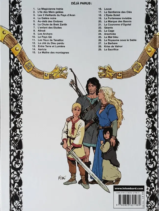 Verso de l'album Thorgal Tome 29 Le Sacrifice