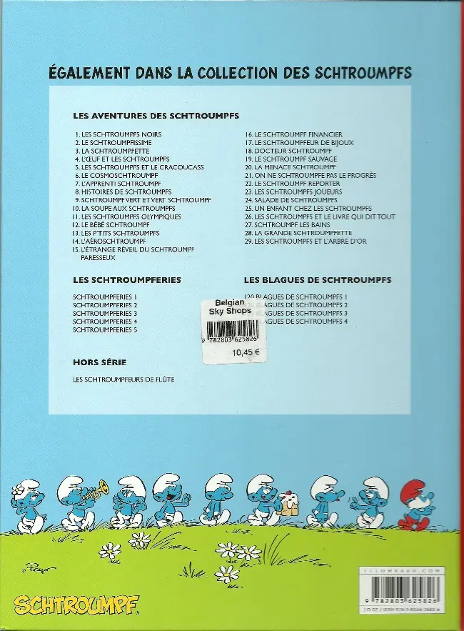 Verso de l'album Les Schtroumpfs Tome 21 On ne schtroumpfe pas le progrès