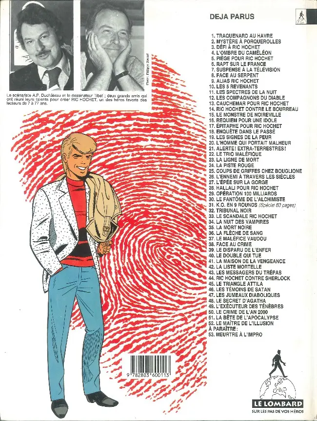 Verso de l'album Ric Hochet Tome 34 La nuit des vampires