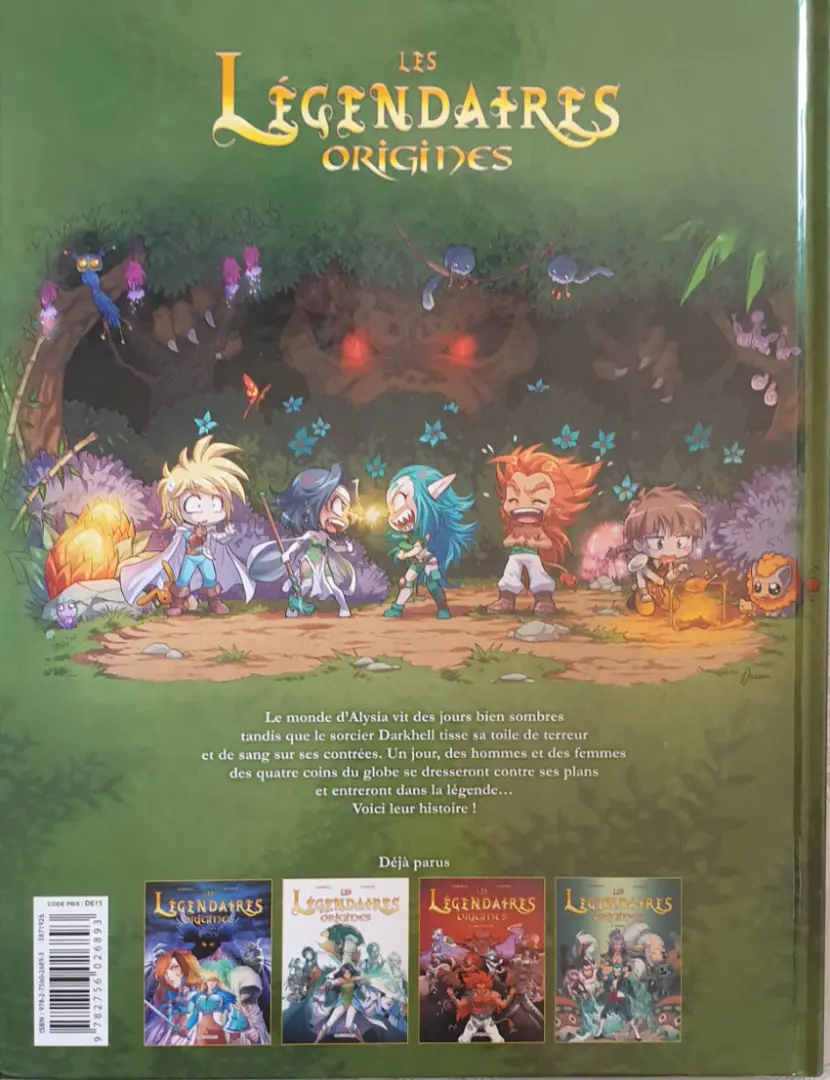 Verso de l'album Les Légendaires - Origines Tome 1 Danaël