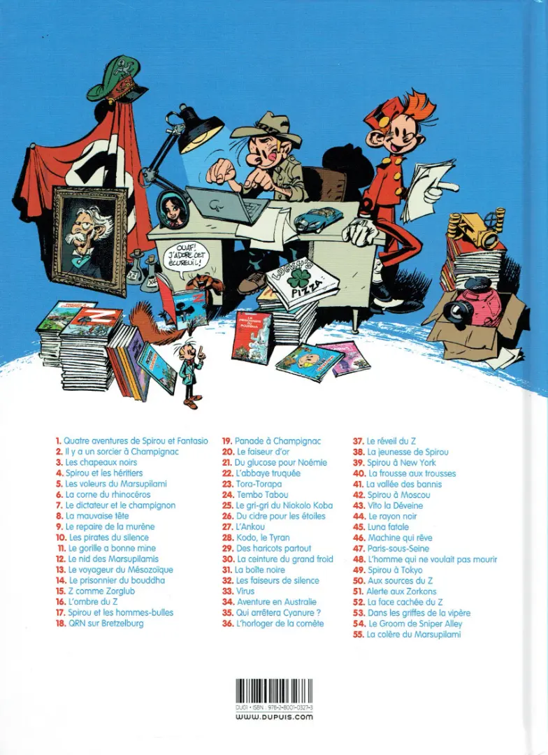 Verso de l'album Spirou et Fantasio Tome 23 Tora Torapa