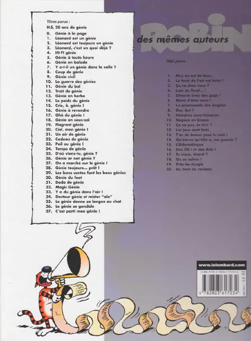 Verso de l'album Léonard Tome 25 D'où viens-tu, génie ?