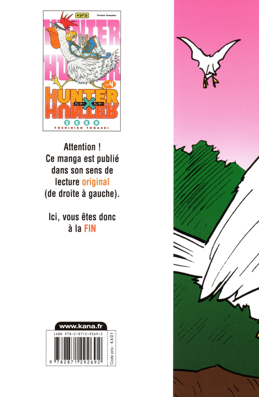 Verso de l'album Hunter X Hunter N° 4