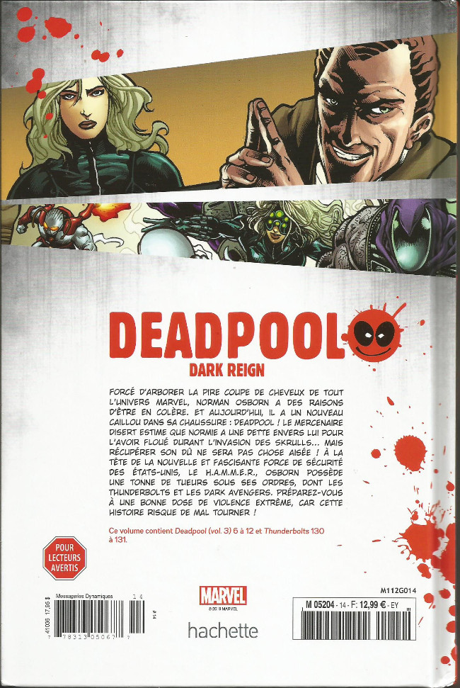 Verso de l'album Deadpool - La collection qui tue Tome 14 Dark Reign