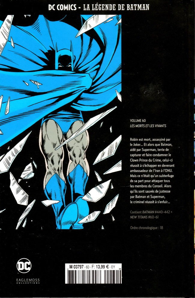 Verso de l'album DC Comics - La Légende de Batman Volume 60 Les morts et les vivants
