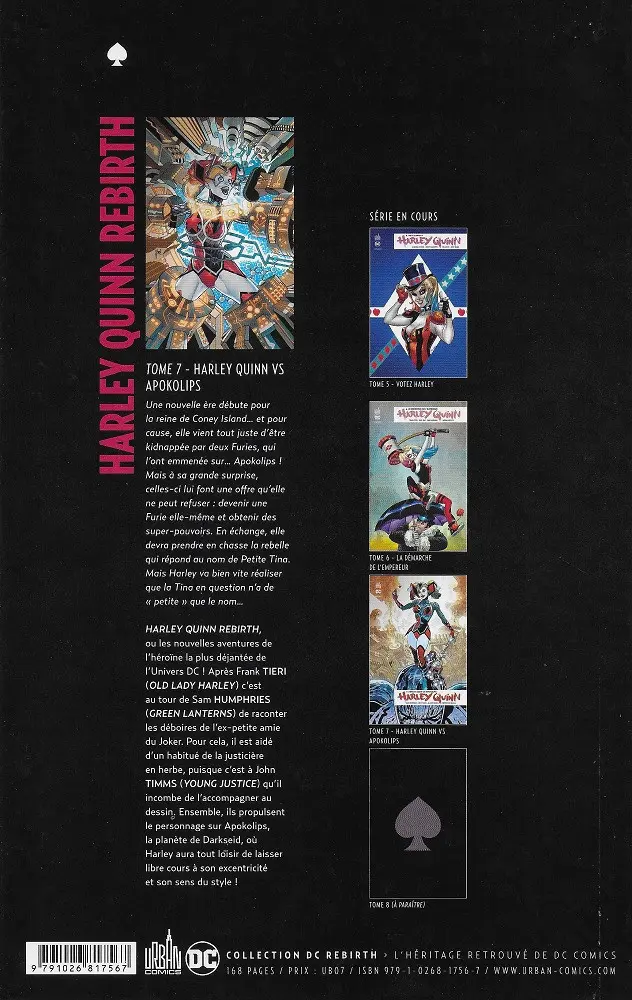 Verso de l'album Harley Quinn Rebirth Tome 7 Harley Quinn vs Apokolips