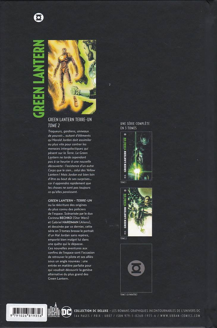 Verso de l'album Green Lantern : Terre-Un Tome 2