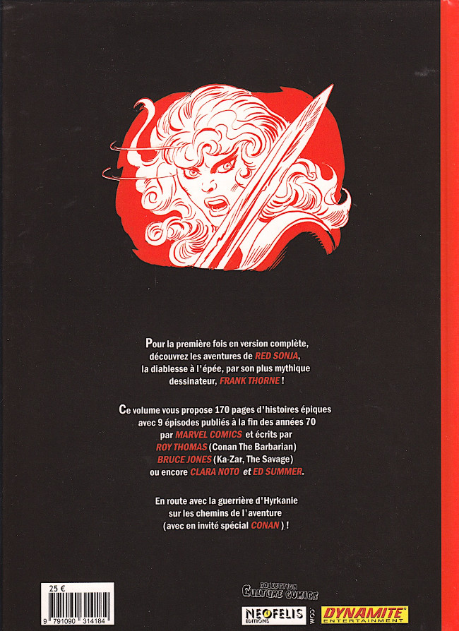 Verso de l'album Red Sonja Tome 1 1976-1977