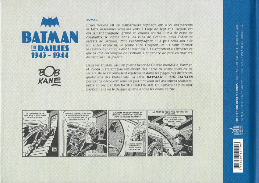 Verso de l'album Batman the Dailies Tome 1 1943-1944