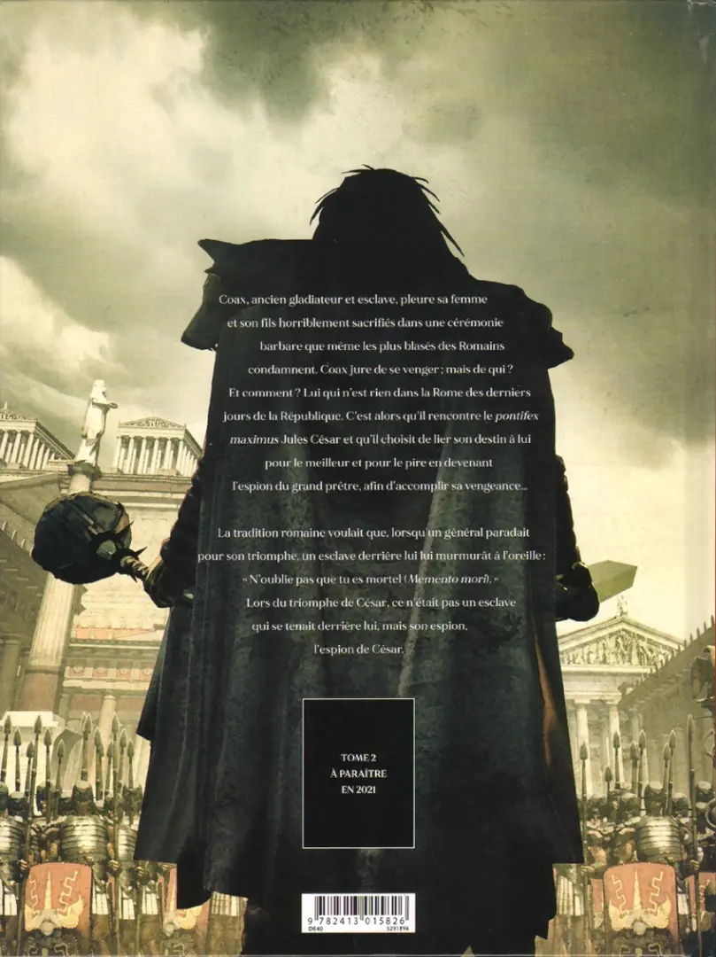 Verso de l'album L'espion de César 1 Memento mori