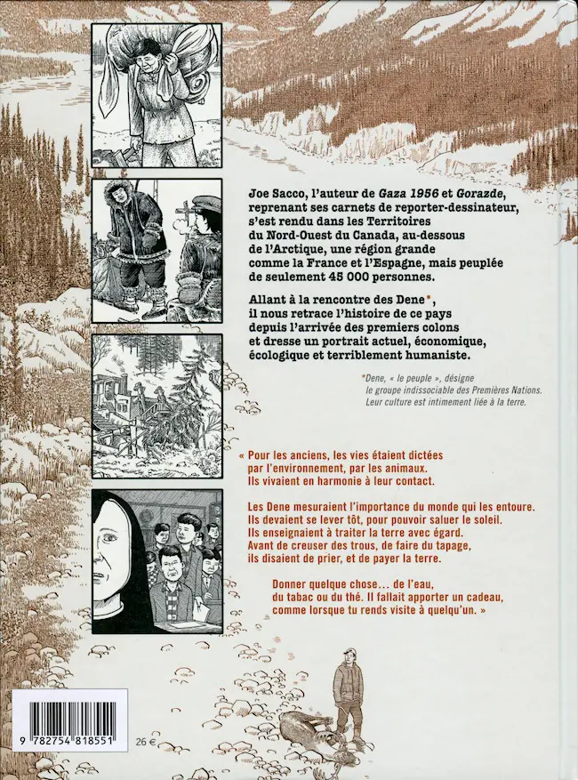 Verso de l'album Payer la Terre À la rencontre des premières nations des territoires du Nord-Ouest canadien