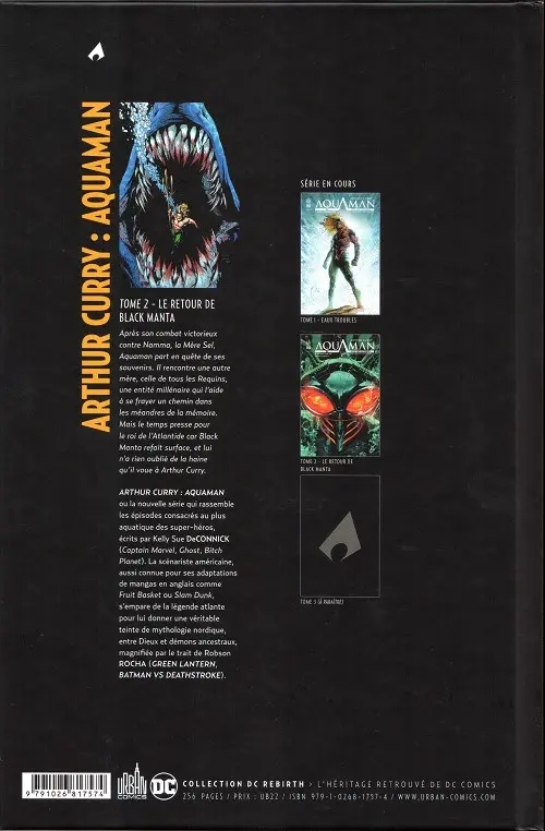 Verso de l'album Arthur Curry : Aquaman 2 Le retour de black manta