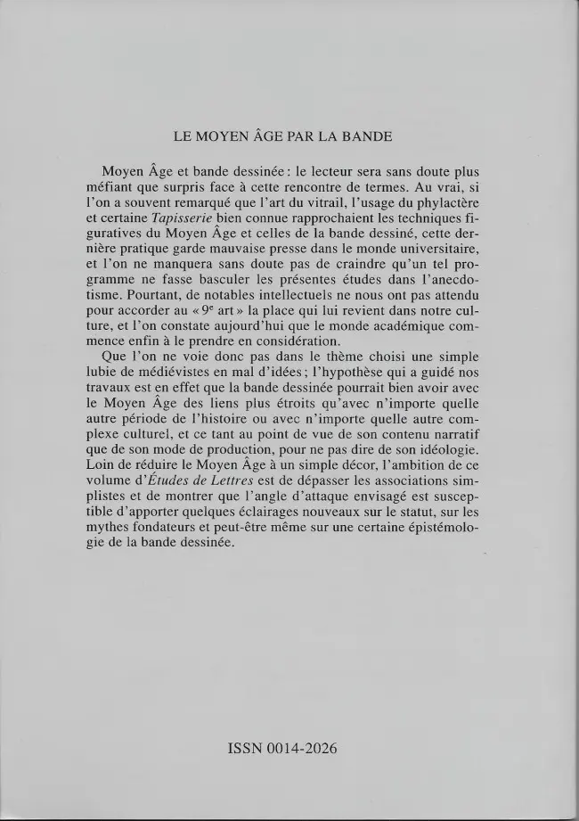 Verso de l'album Le Moyen Age par la bande