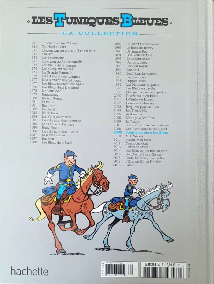 Verso de l'album Les Tuniques Bleues La Collection (Hachette) Tome 47 Sang bleu chez les bleus