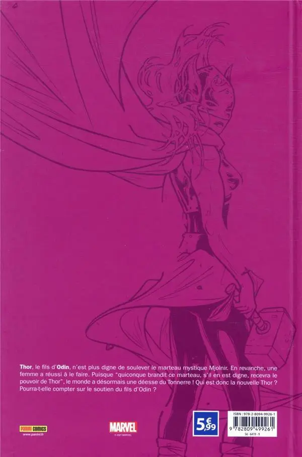 Verso de l'album Le printemps des comics Thor - La déesse du tonnerre