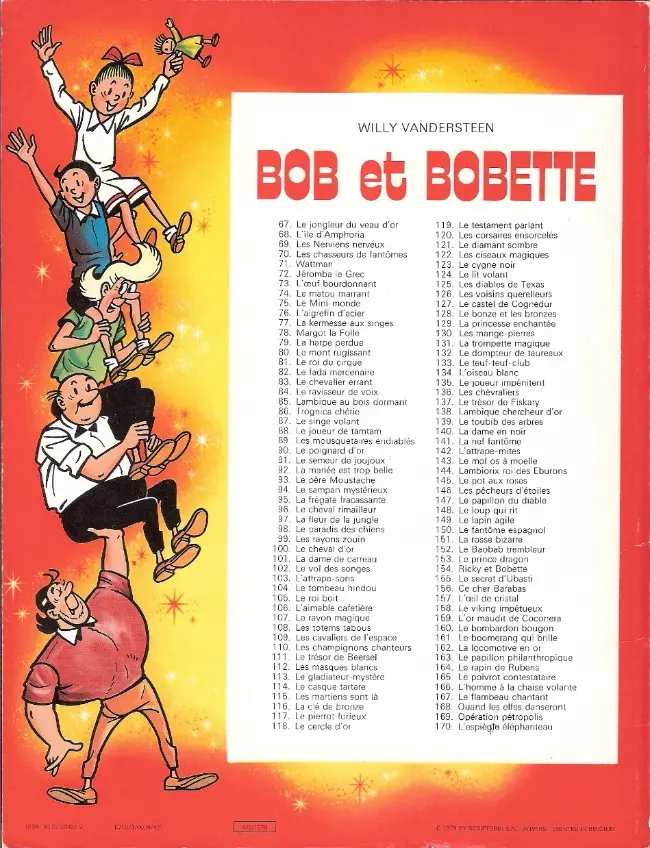 Verso de l'album Bob et Bobette Tome 95 La frégate fracassante